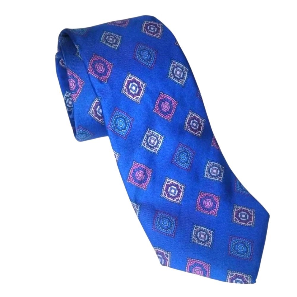 GEOFFREY BEENE Blue Patterned Men's Tie